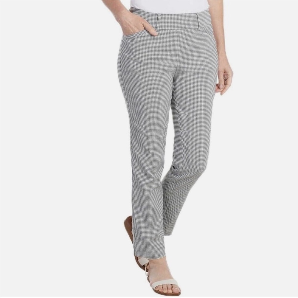 NEW! Hilary Radley Black & Off-White Combo Women'’s Checkered Pants Size Large